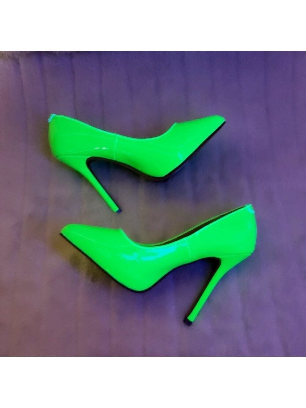 Neon Lime Green UV High Heel Pumps